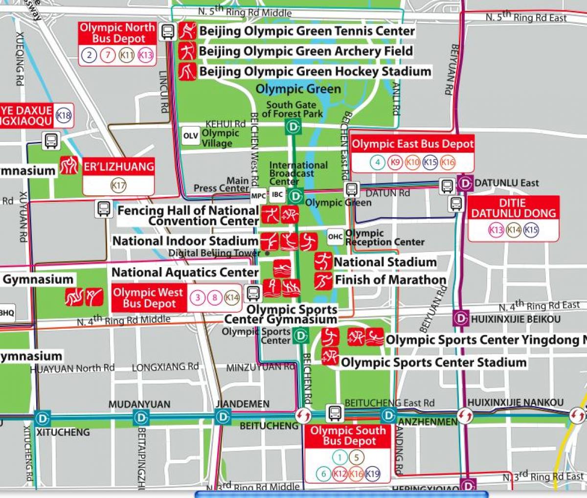 mapu Pekingu olympijské park