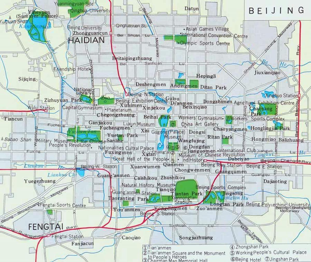 Peking centre mesta mapu