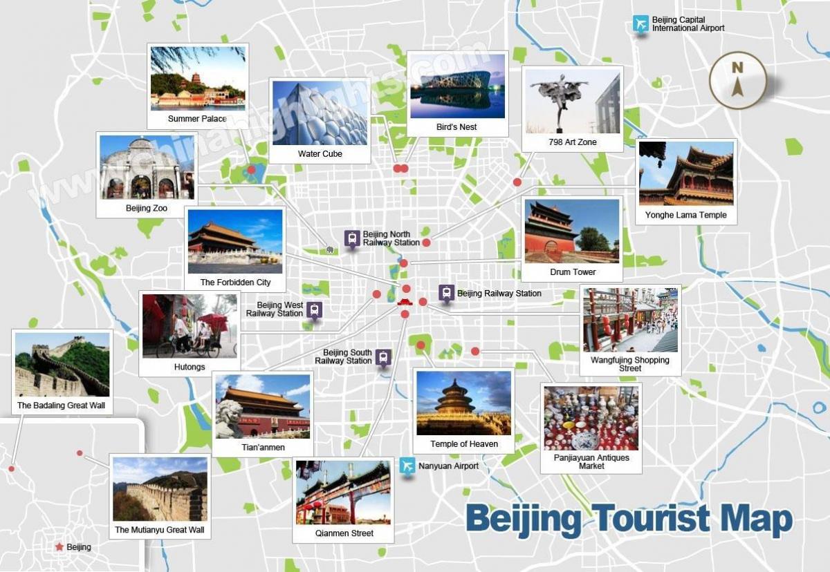 Peking zaujímavé miesta mapu