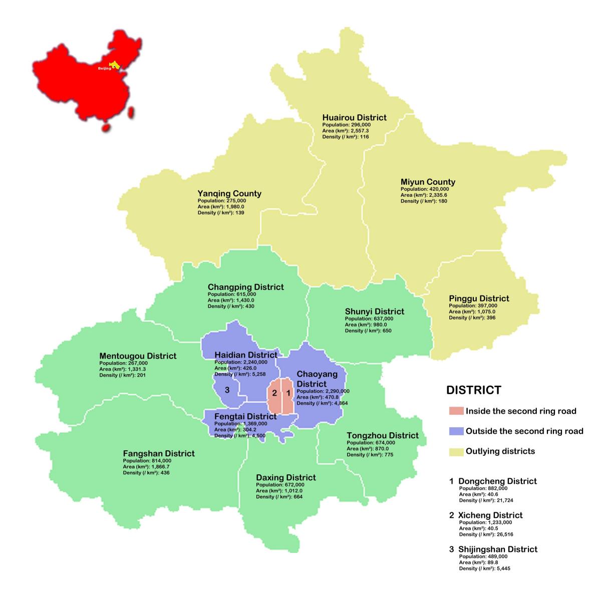 Peking okolí mapu