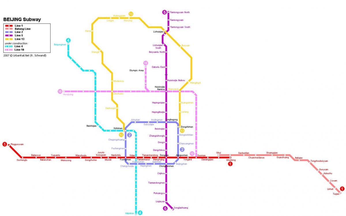 mapu Pekingu podzemné mesto