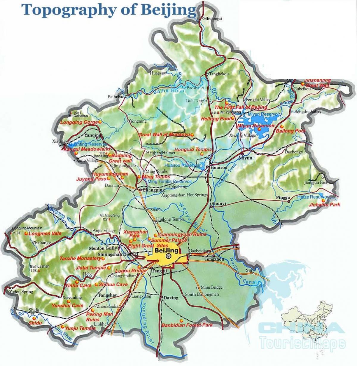 mapu Pekingu topografické