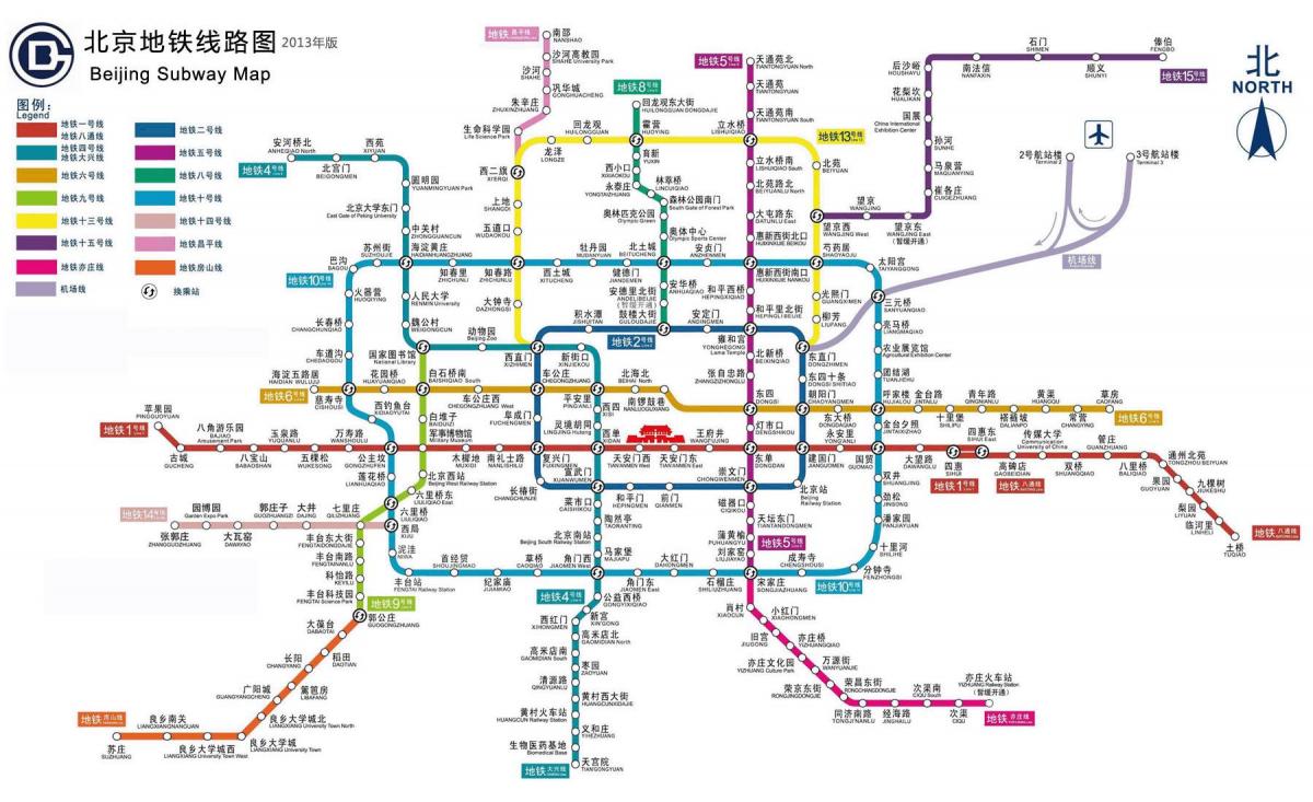 Peking stanice metra mapu