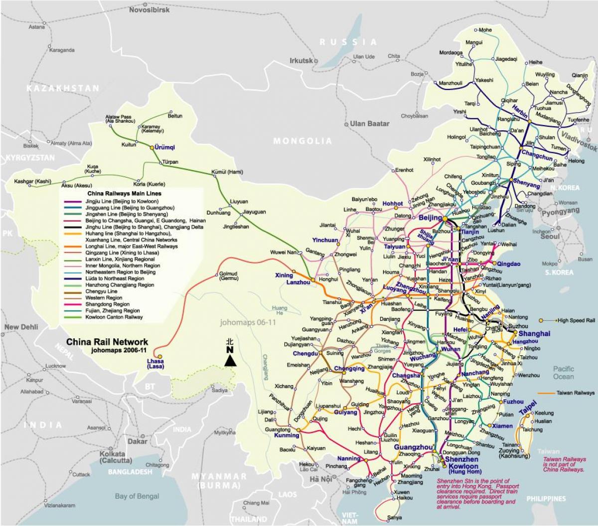 Peking železničnú mapu