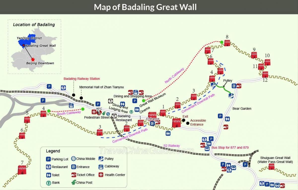 Peking veľká nástenná mapa